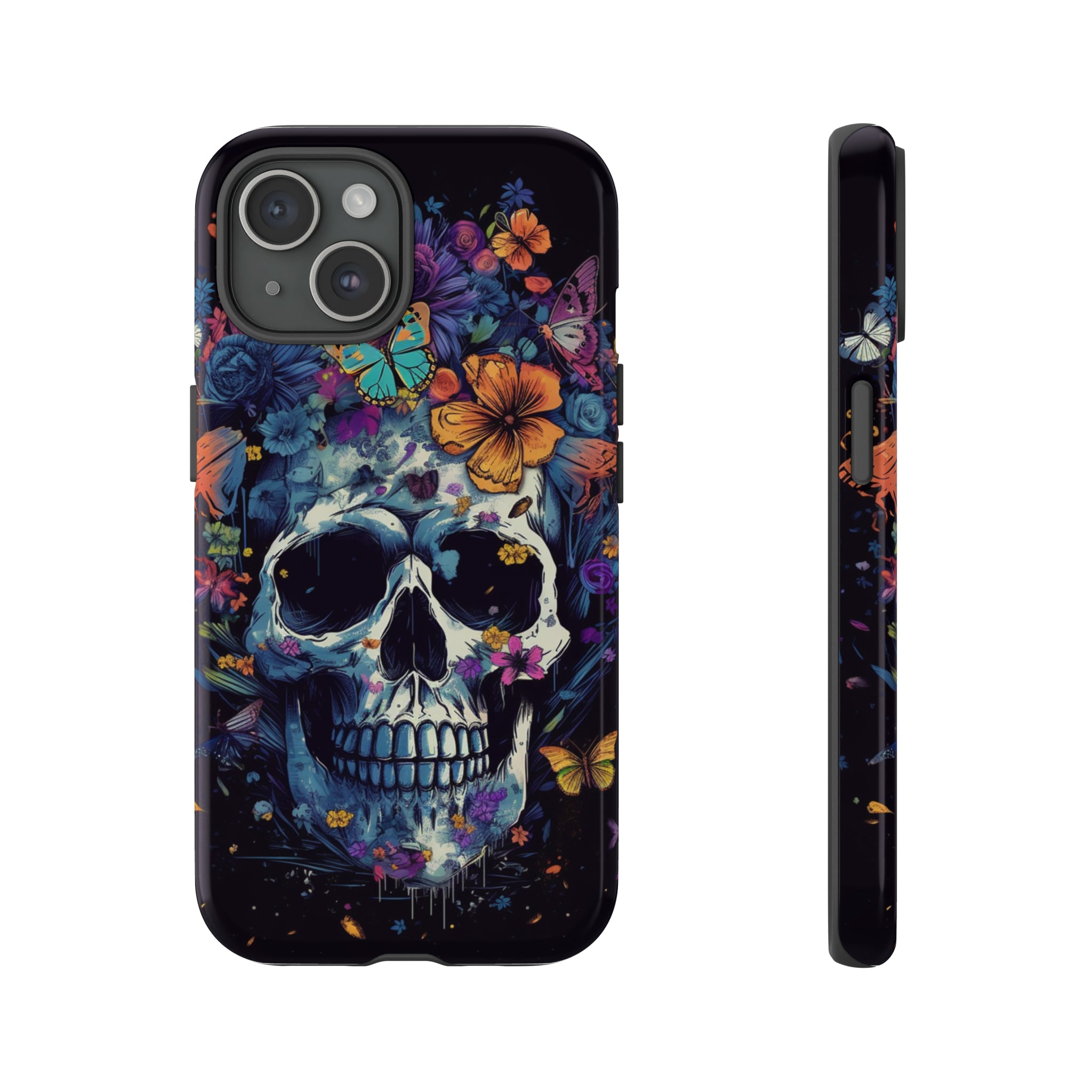 iphone 15 skull floral