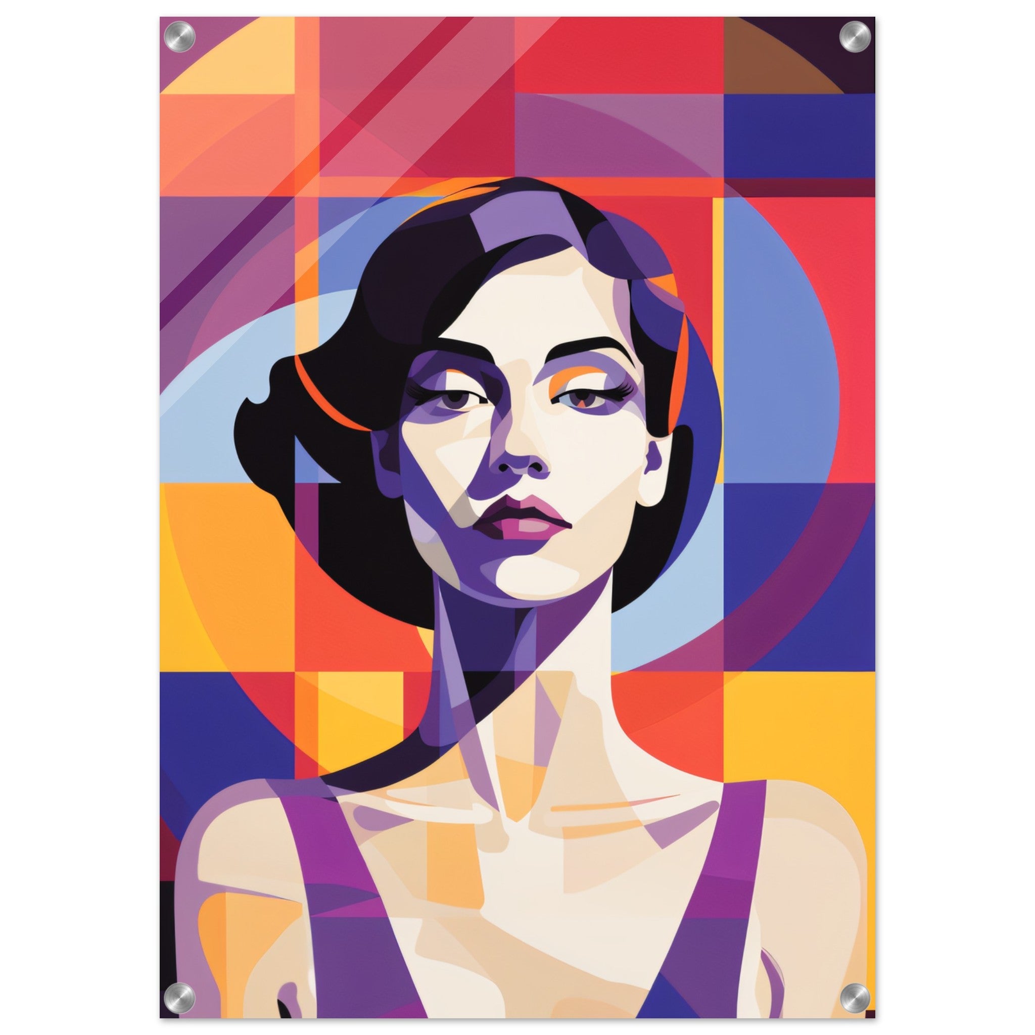 Acrylic wall art - Abstract Geometric Woman