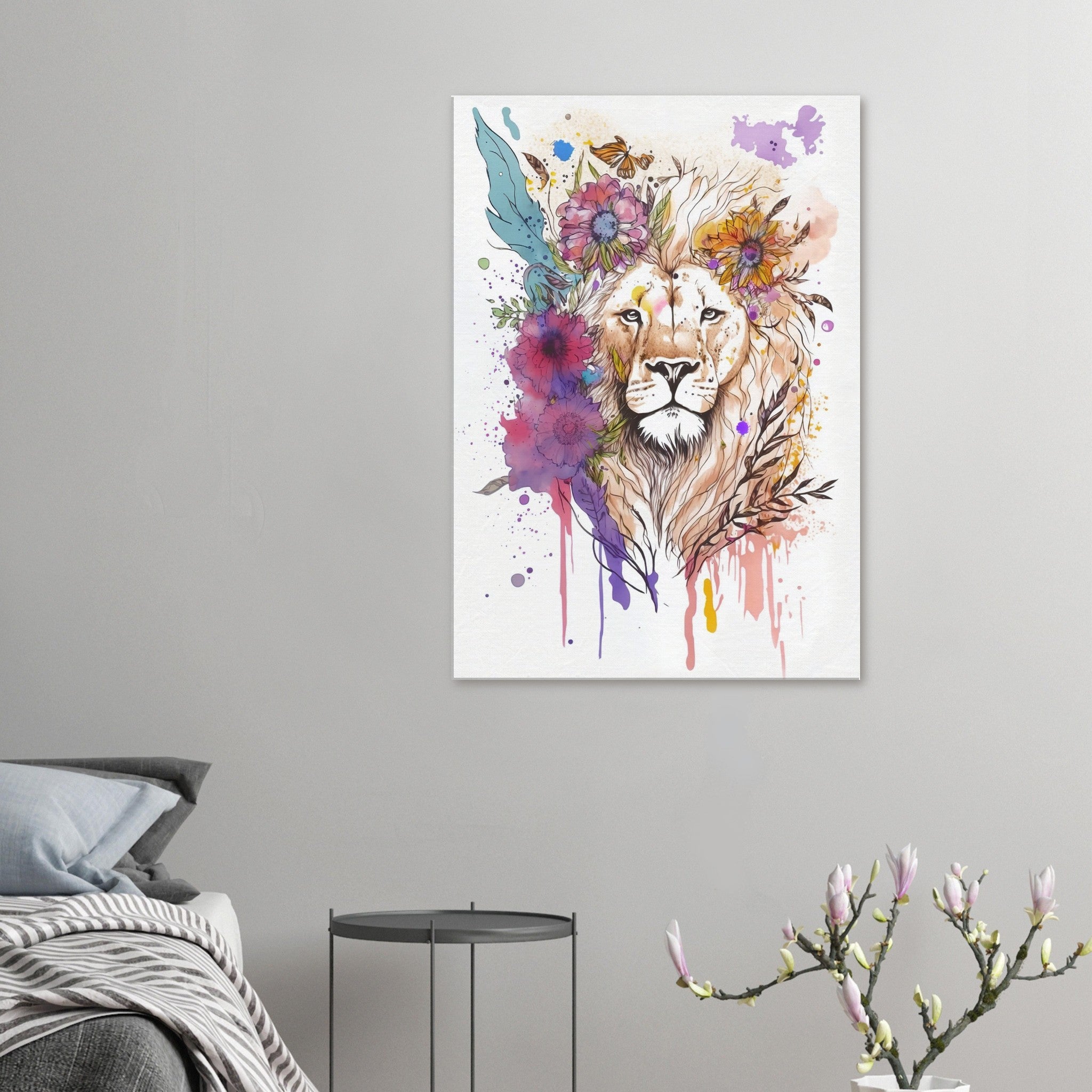 Floral Lion Canvas