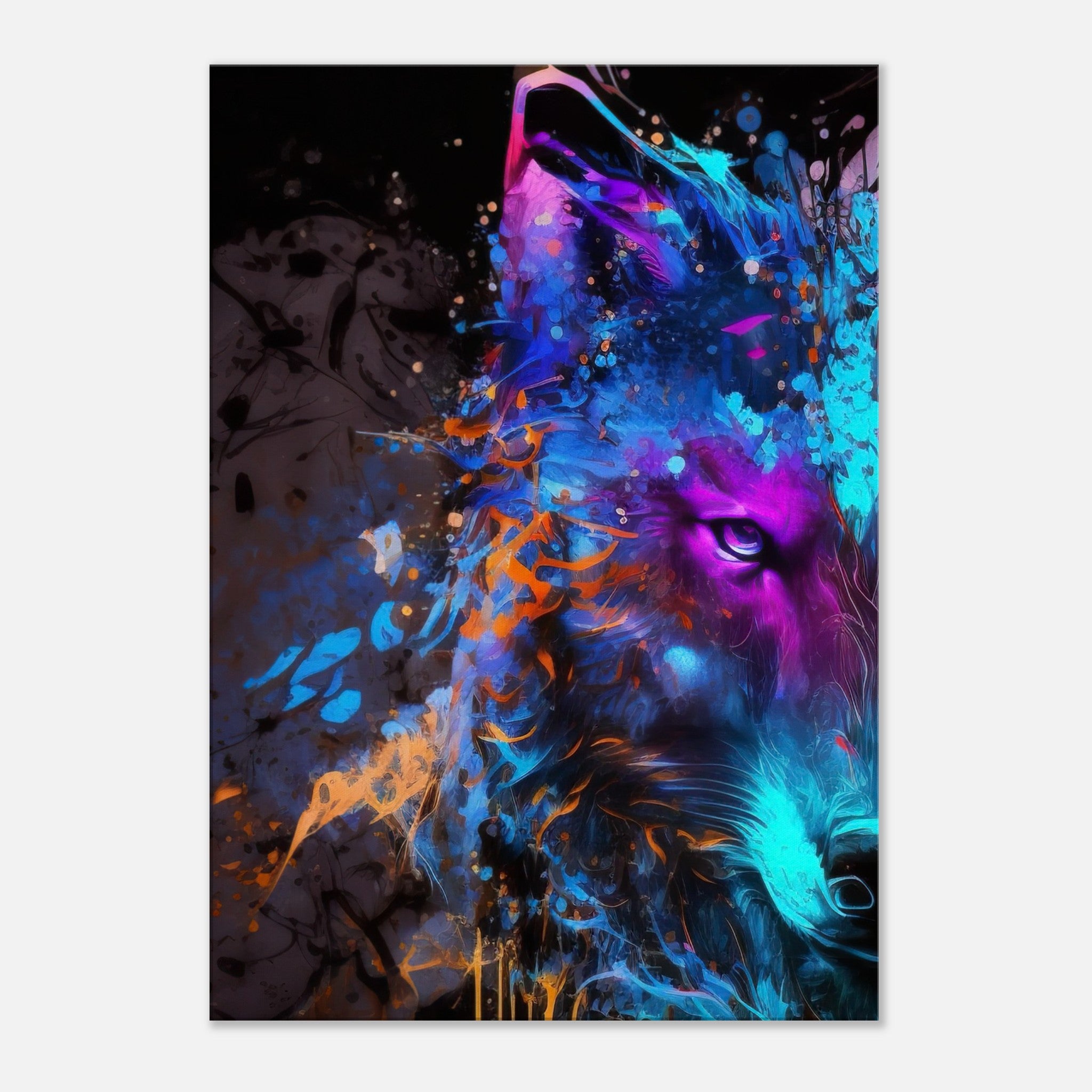 Azure Fusion of the Wolf Canvas