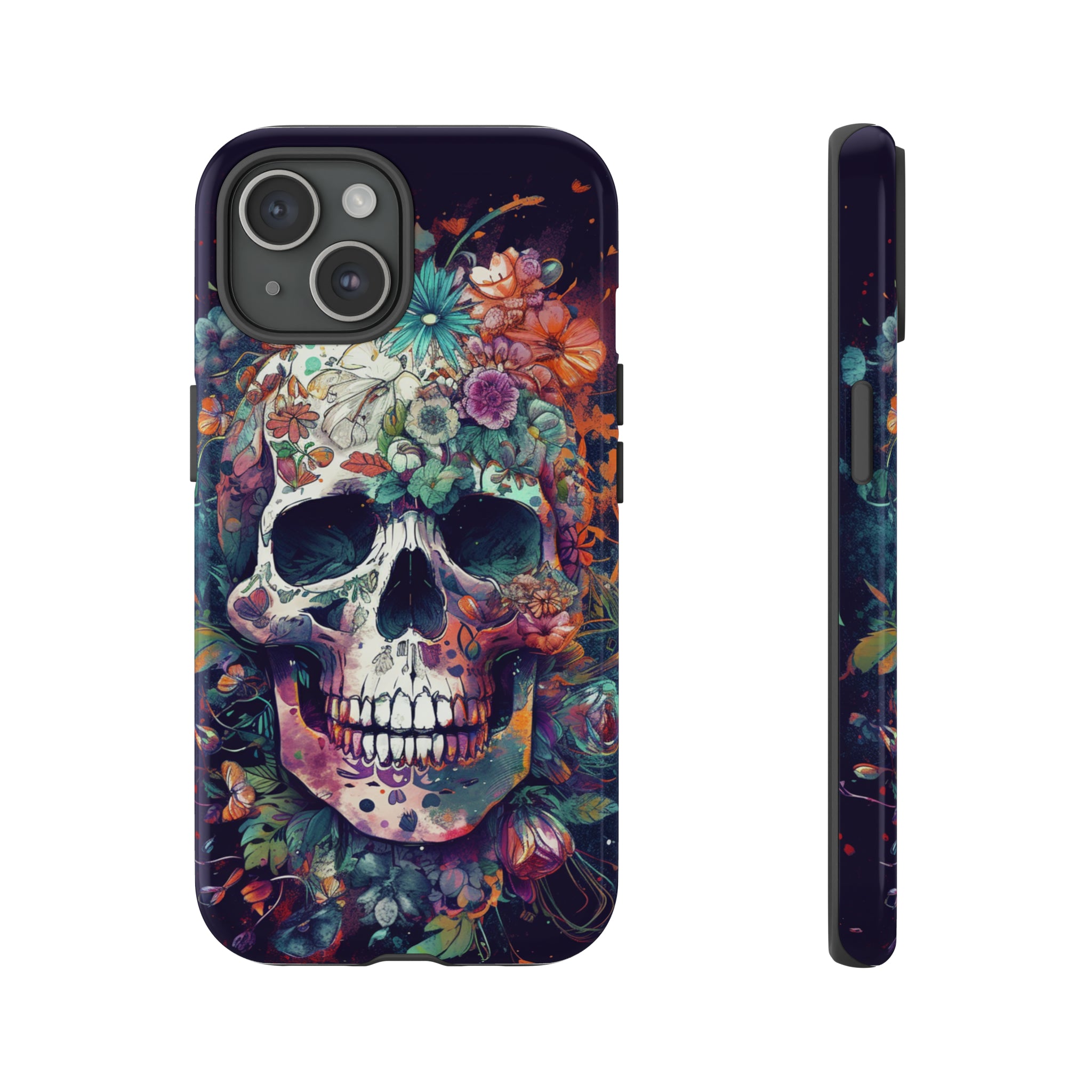 floral skull iphone 15