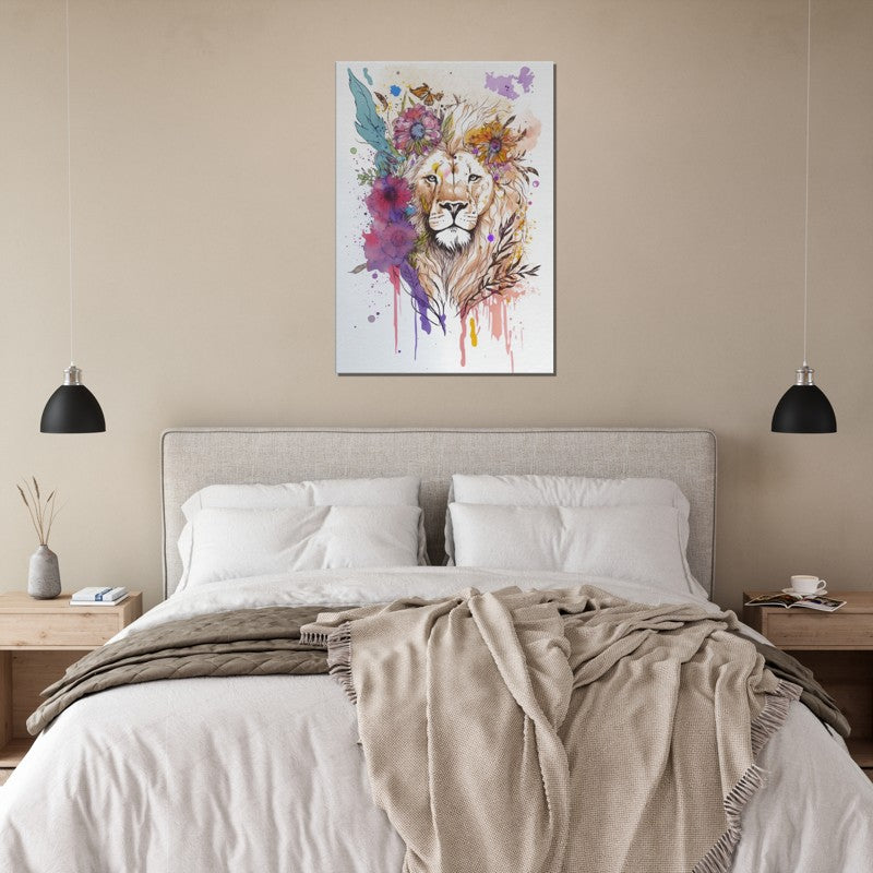 Butterfly King Lion canvas