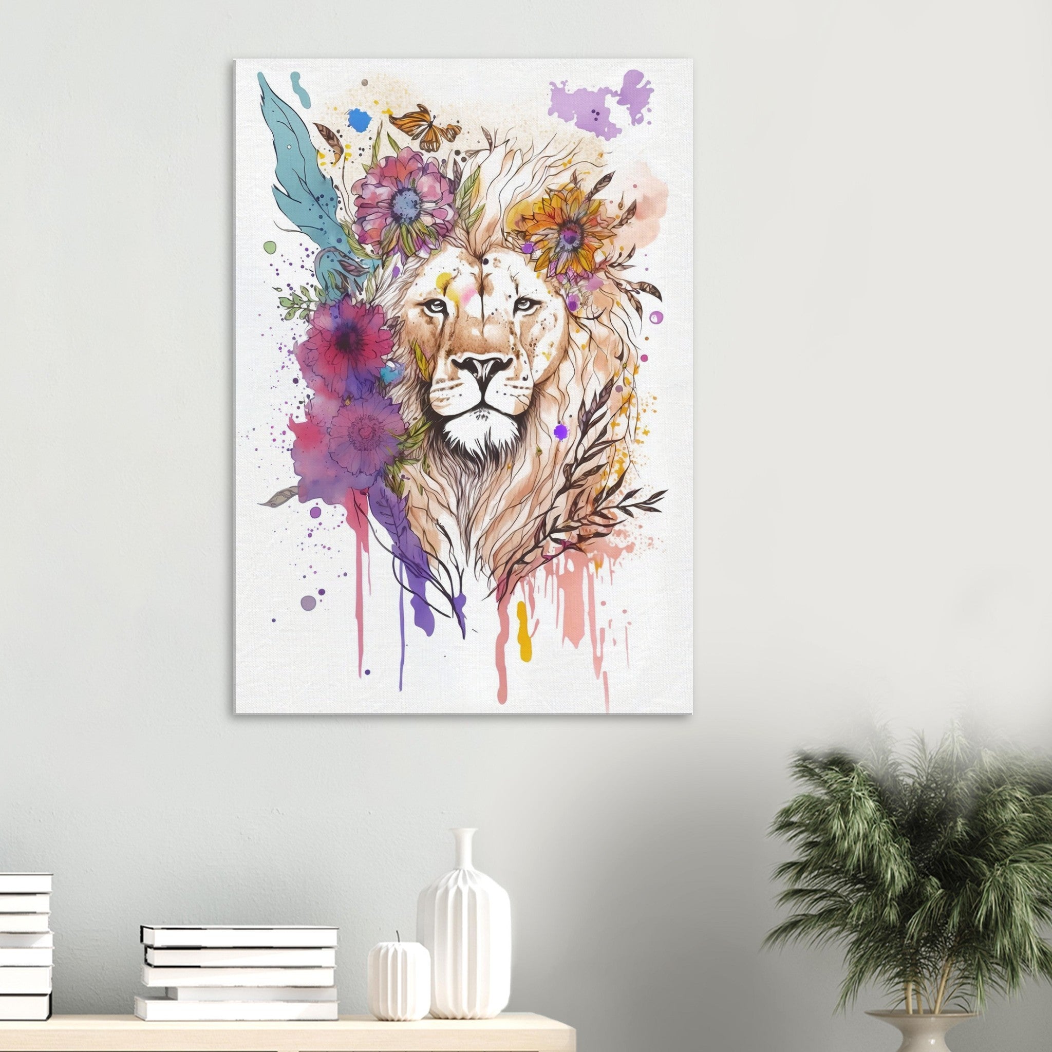 Floral Lion Canvas