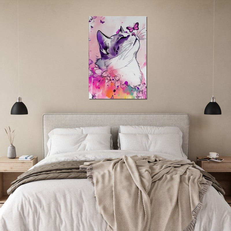 whimsical cat canvas