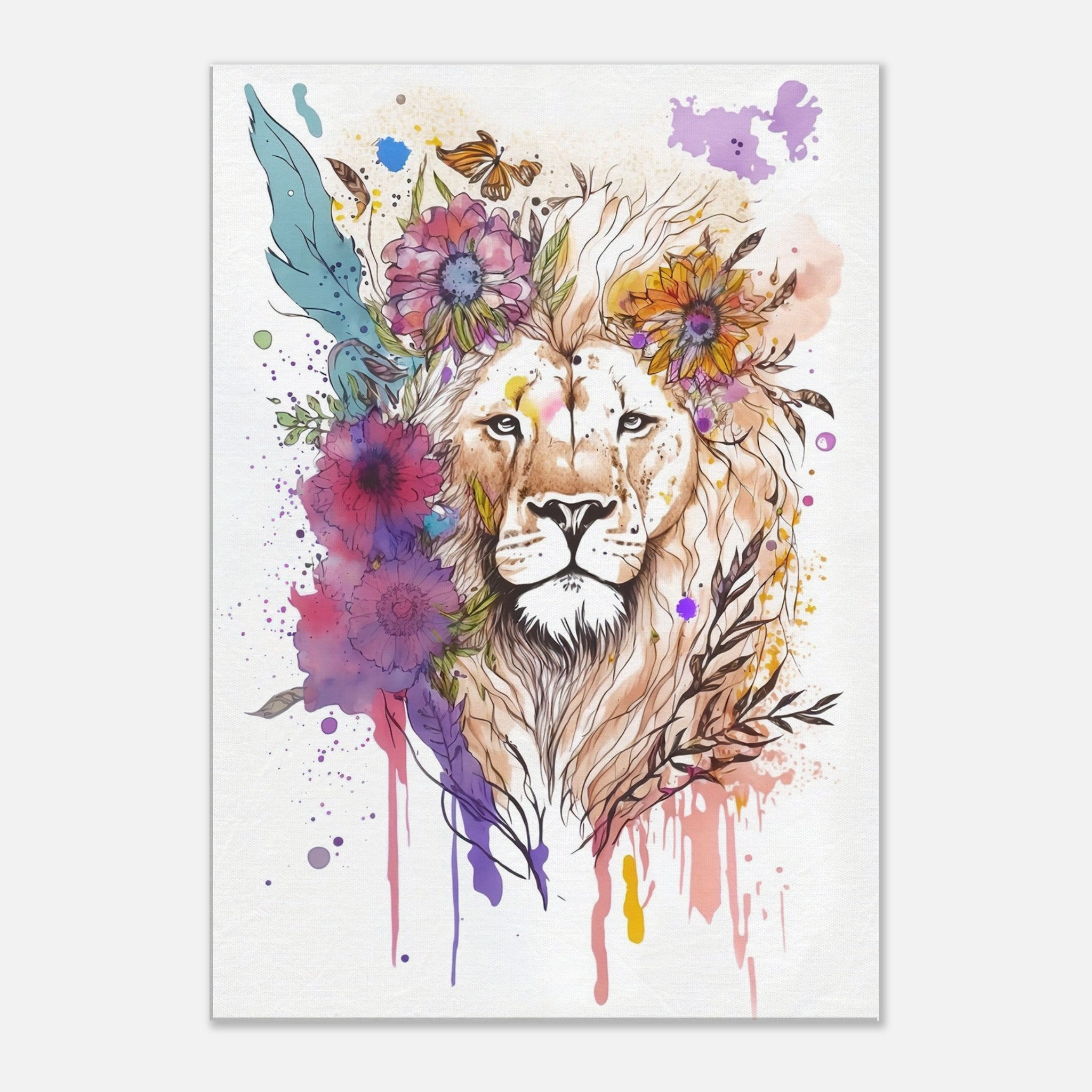 Floral Lion Canvas