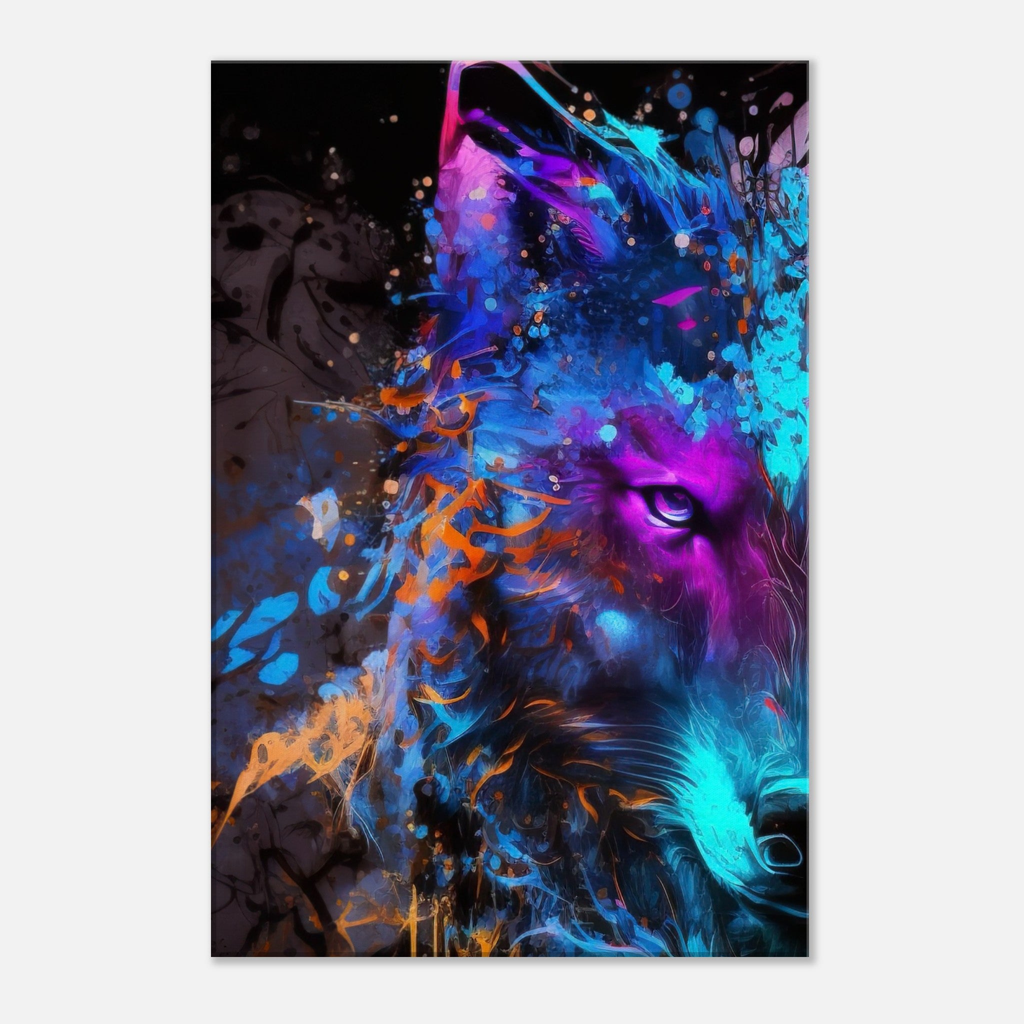 Azure Fusion of the Wolf Canvas