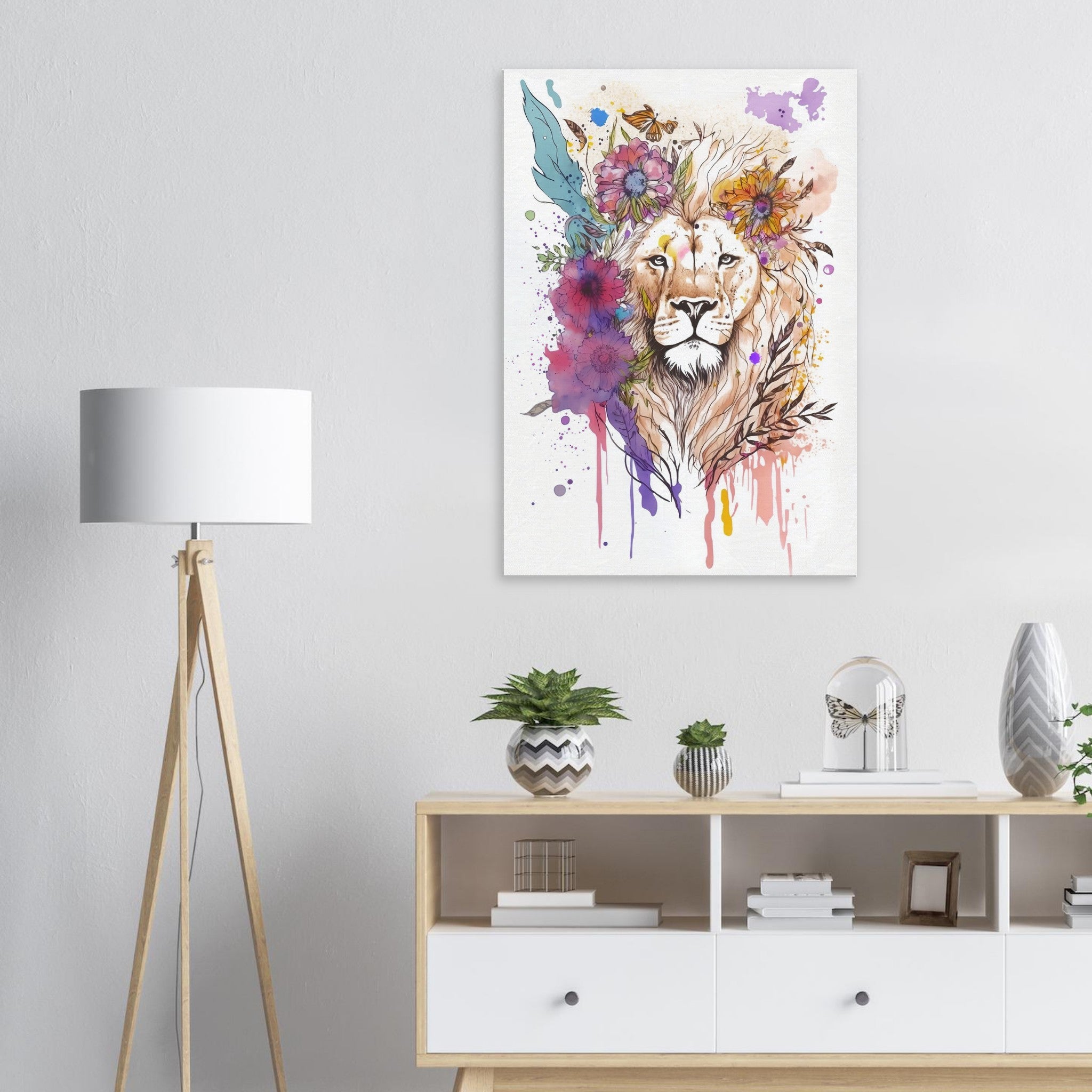 Floral Lion Canvas