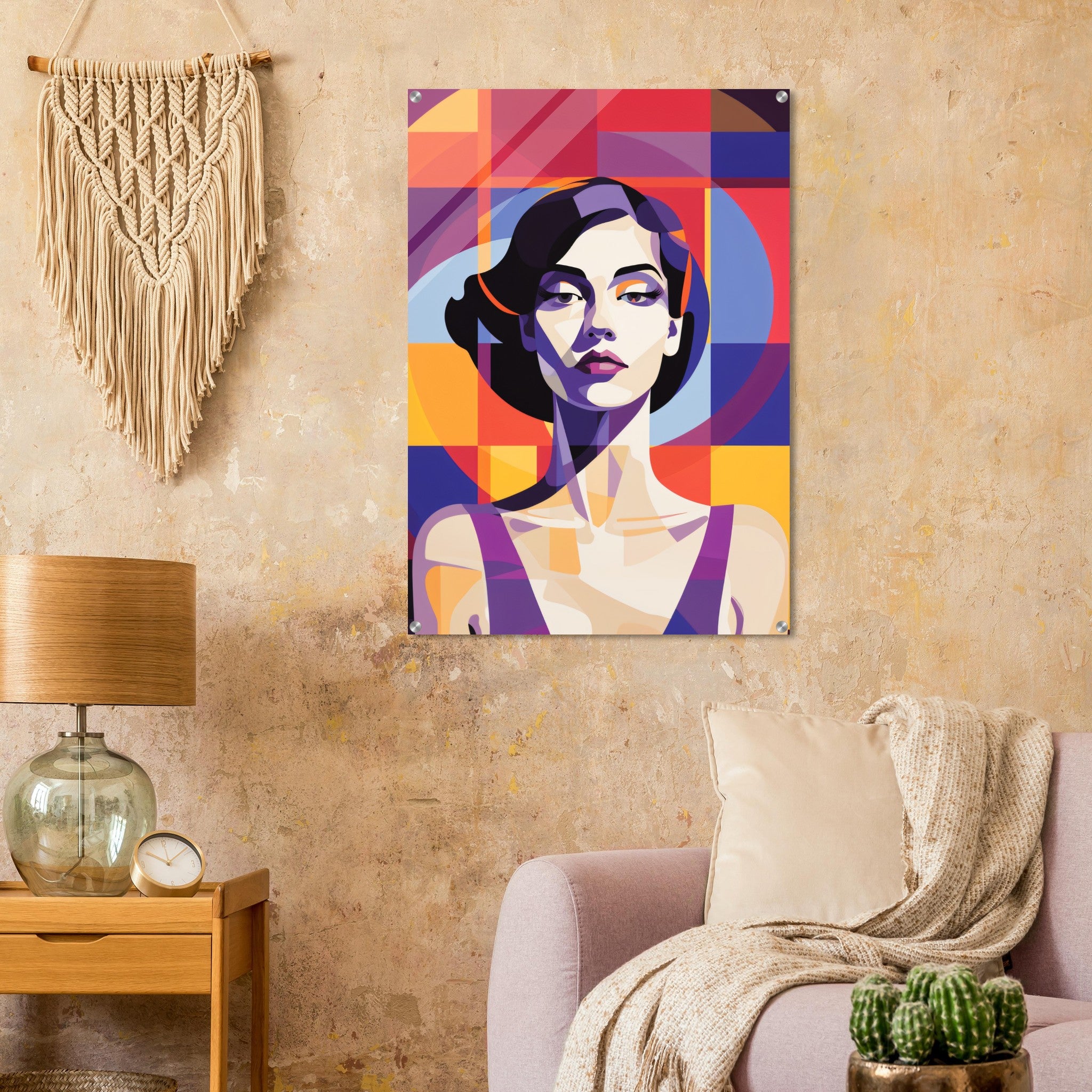 Acrylic wall art - Abstract Geometric Woman