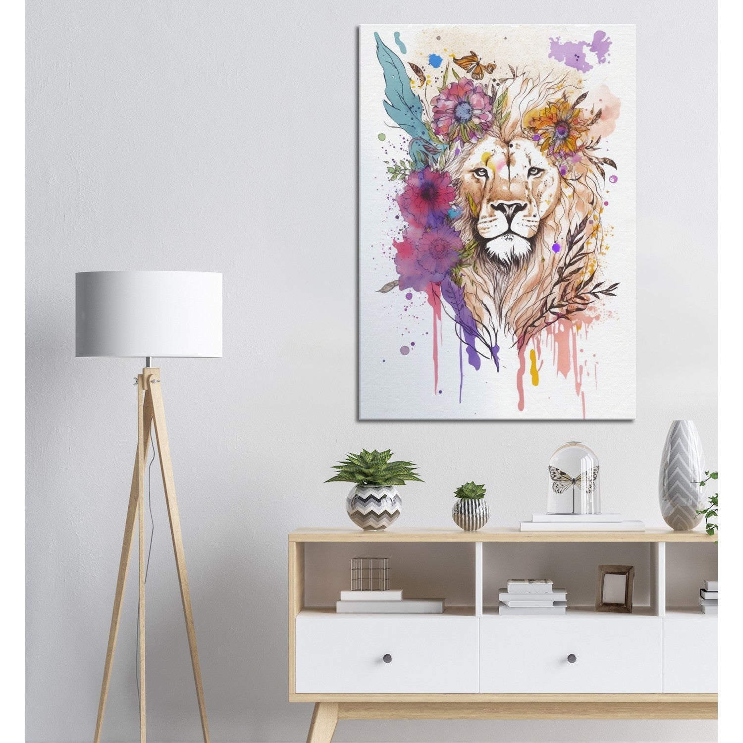 Butterfly King Lion wall art 