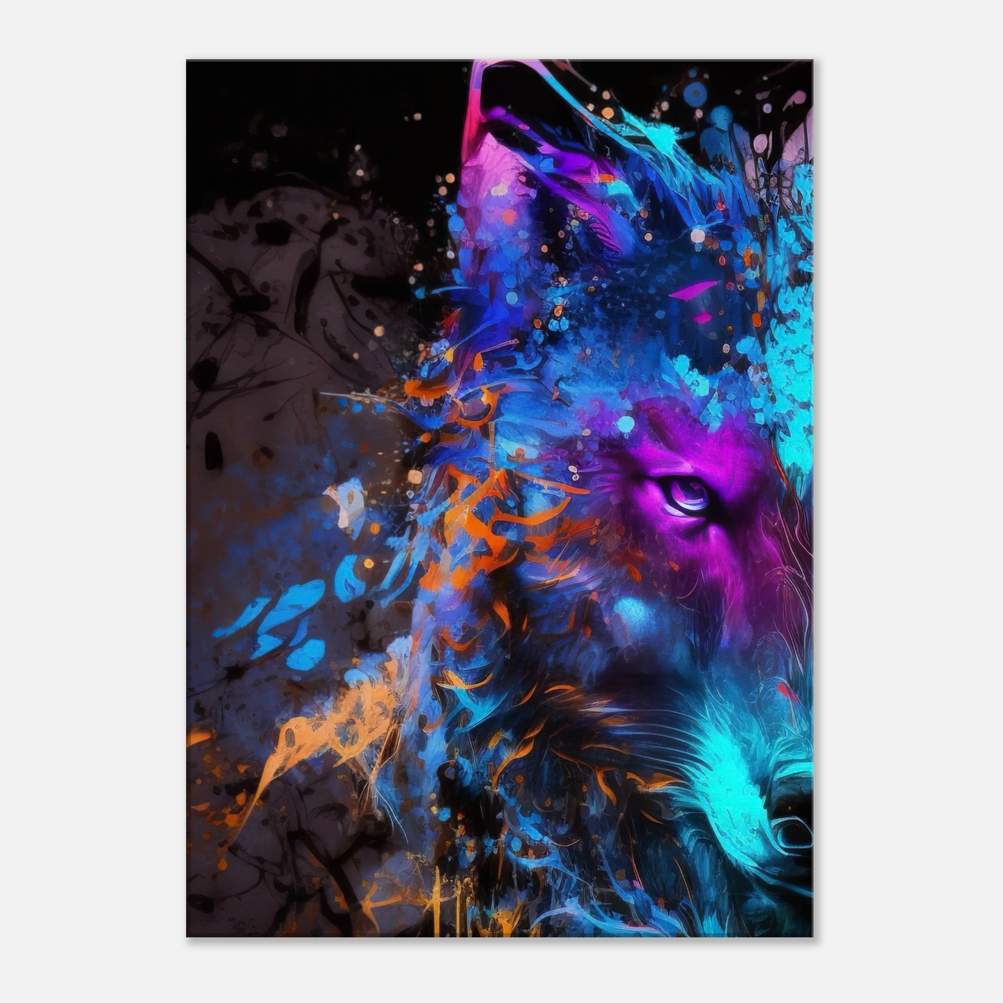 Azure Fusion of the Wolf Canvas