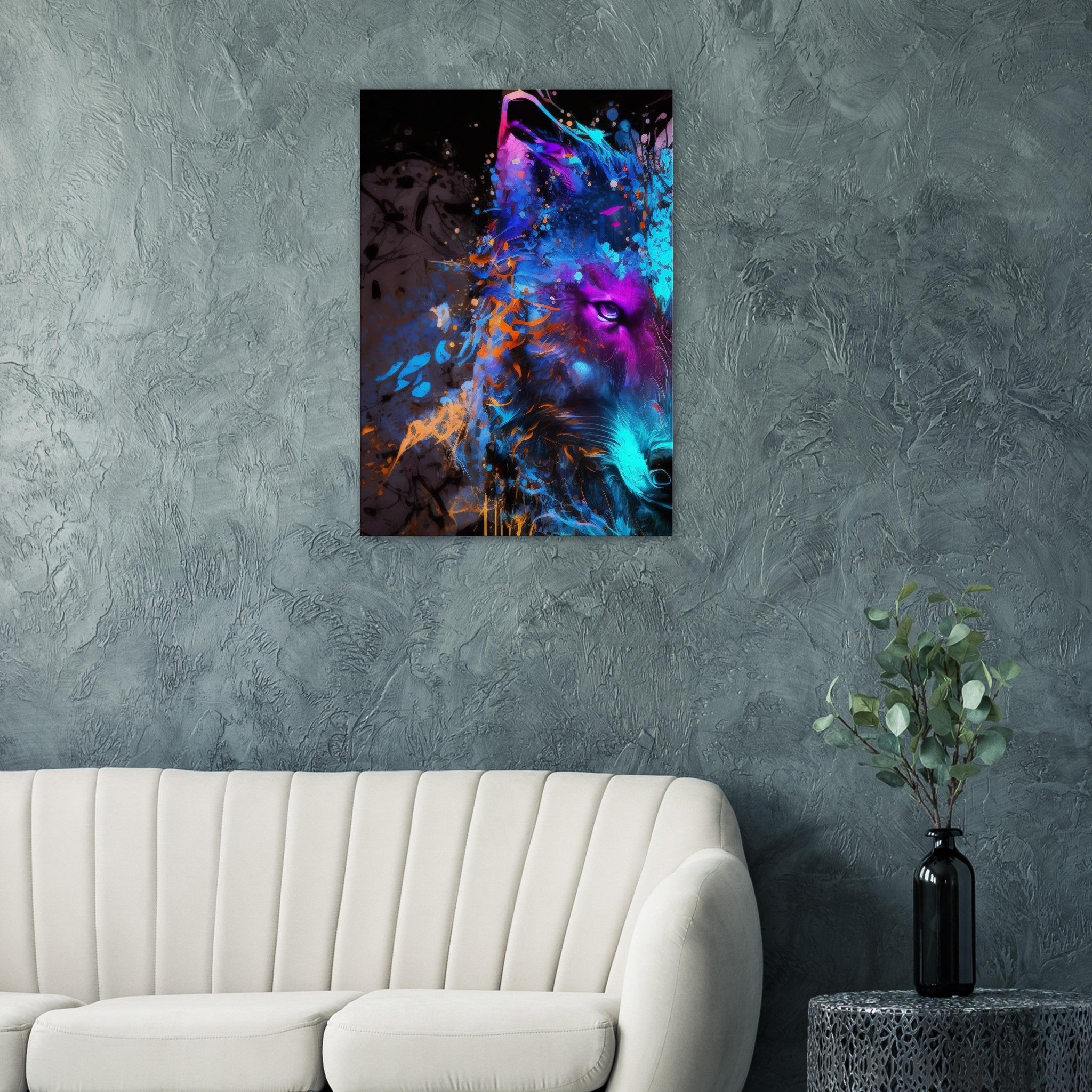 Azure Fusion of the Wolf Canvas