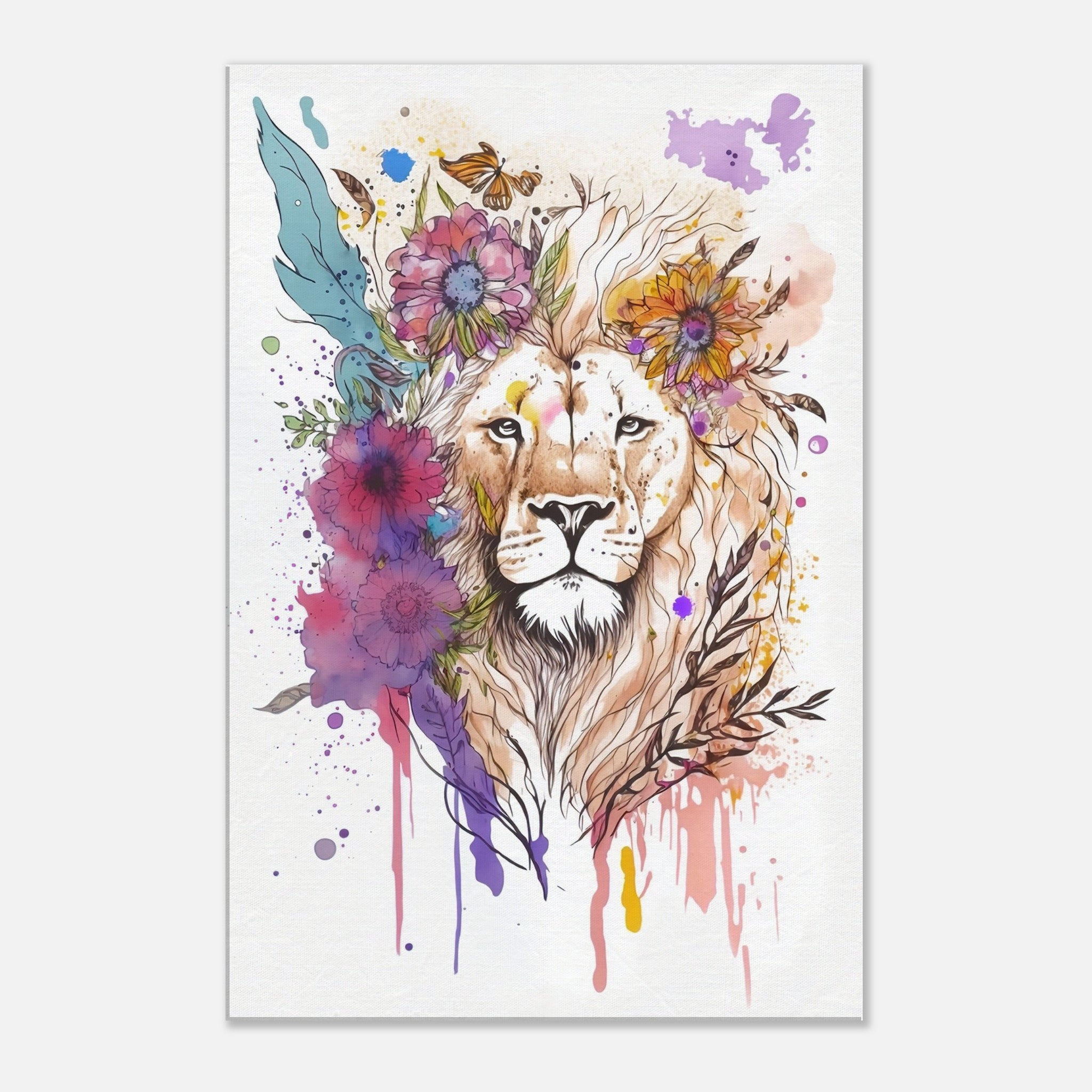 Floral Lion Canvas