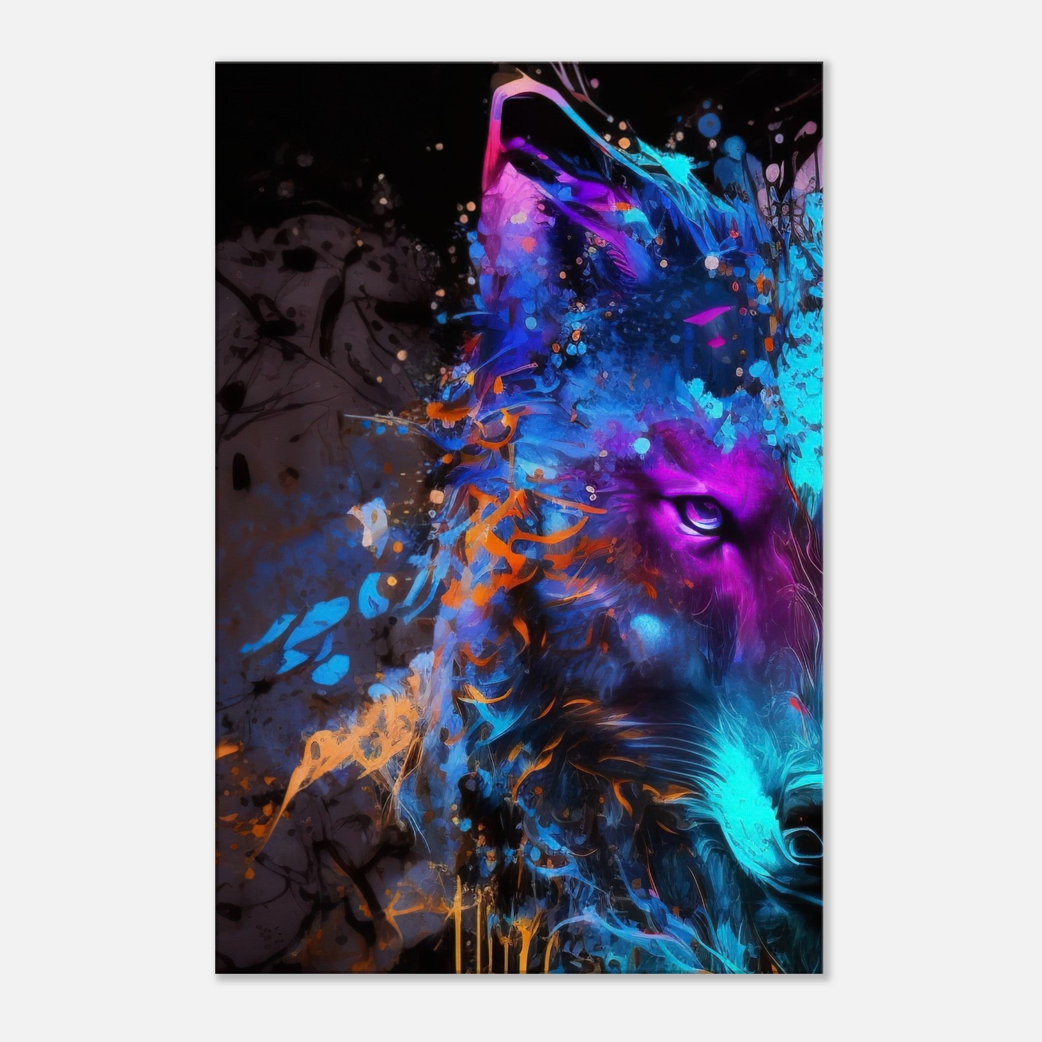 Azure Fusion of the Wolf Canvas