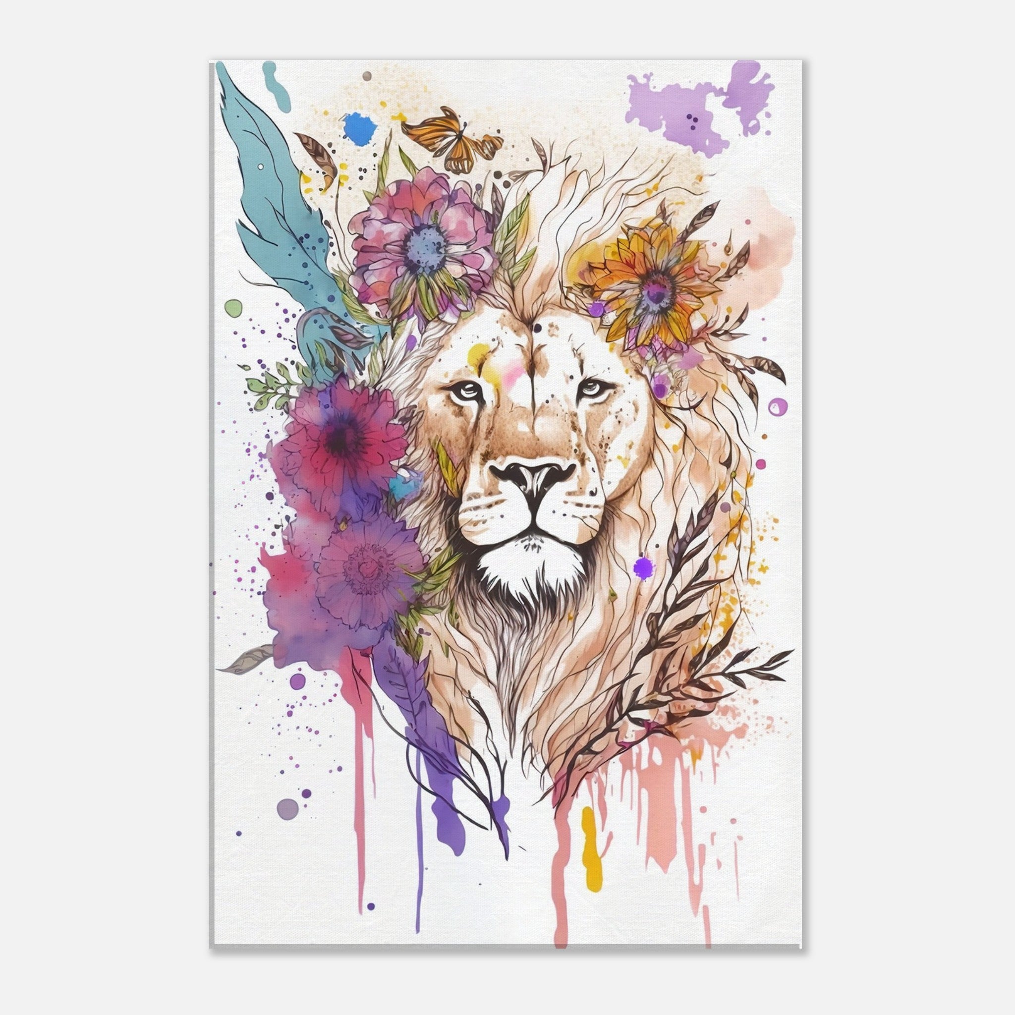 Floral Lion Canvas